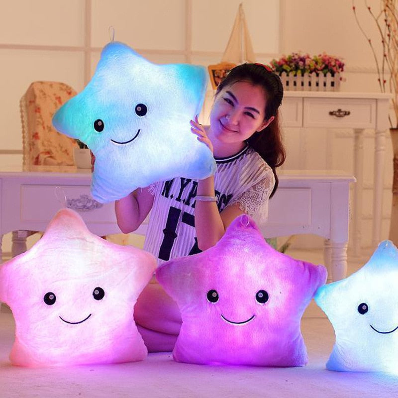 Glowing Star Pillow - For Kids Soft and Comfortable with LED Lights
