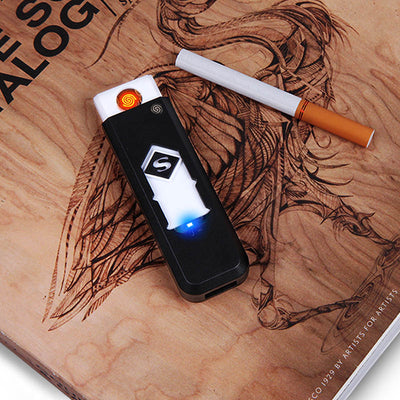 USB Charging Lighter Windproof Smokeless Flameless Cigarette Lighter Nice Gift