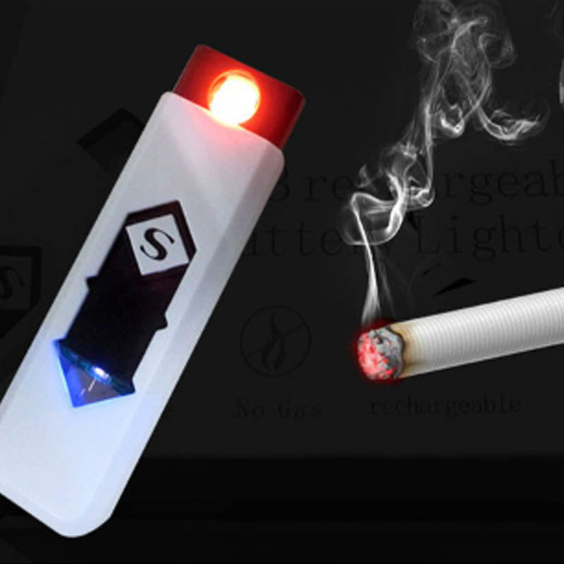 USB Charging Lighter Windproof Smokeless Flameless Cigarette Lighter Nice Gift