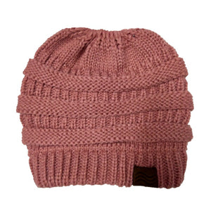 Ponytail Beanie Hat Knitted Stylish Hats For Ladies Fashion