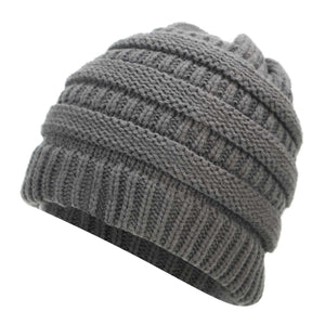 Ponytail Beanie Hat Knitted Stylish Hats For Ladies Fashion