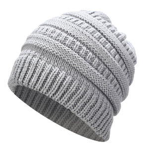 Ponytail Beanie Hat Knitted Stylish Hats For Ladies Fashion