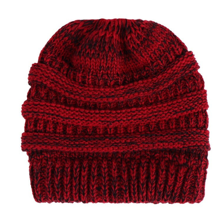 Ponytail Beanie Hat Knitted Stylish Hats For Ladies Fashion