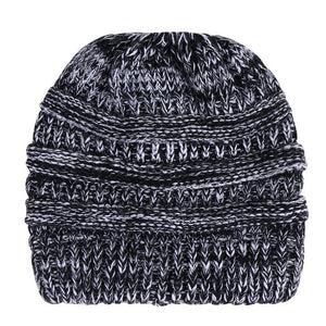 Ponytail Beanie Hat Knitted Stylish Hats For Ladies Fashion