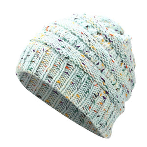 Ponytail Beanie Hat Knitted Stylish Hats For Ladies Fashion