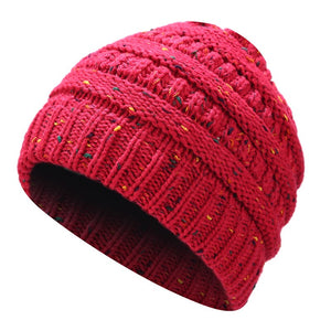 Ponytail Beanie Hat Knitted Stylish Hats For Ladies Fashion