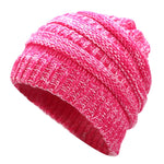 Ponytail Beanie Hat Knitted Stylish Hats For Ladies Fashion